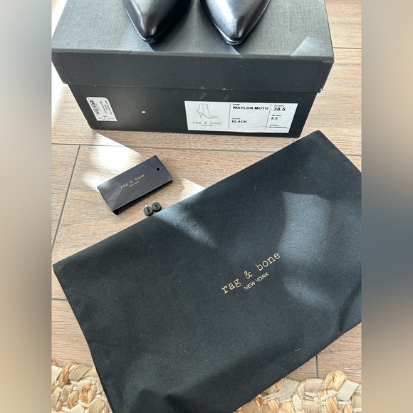 Rag and Bone Black Leather Waylon Moto Bootie Size 8.5 - Picture 12 of 12